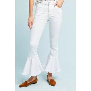 Citizens of Humanity Drew Flounce Flare High Rise Cropped Jeans size 25 White